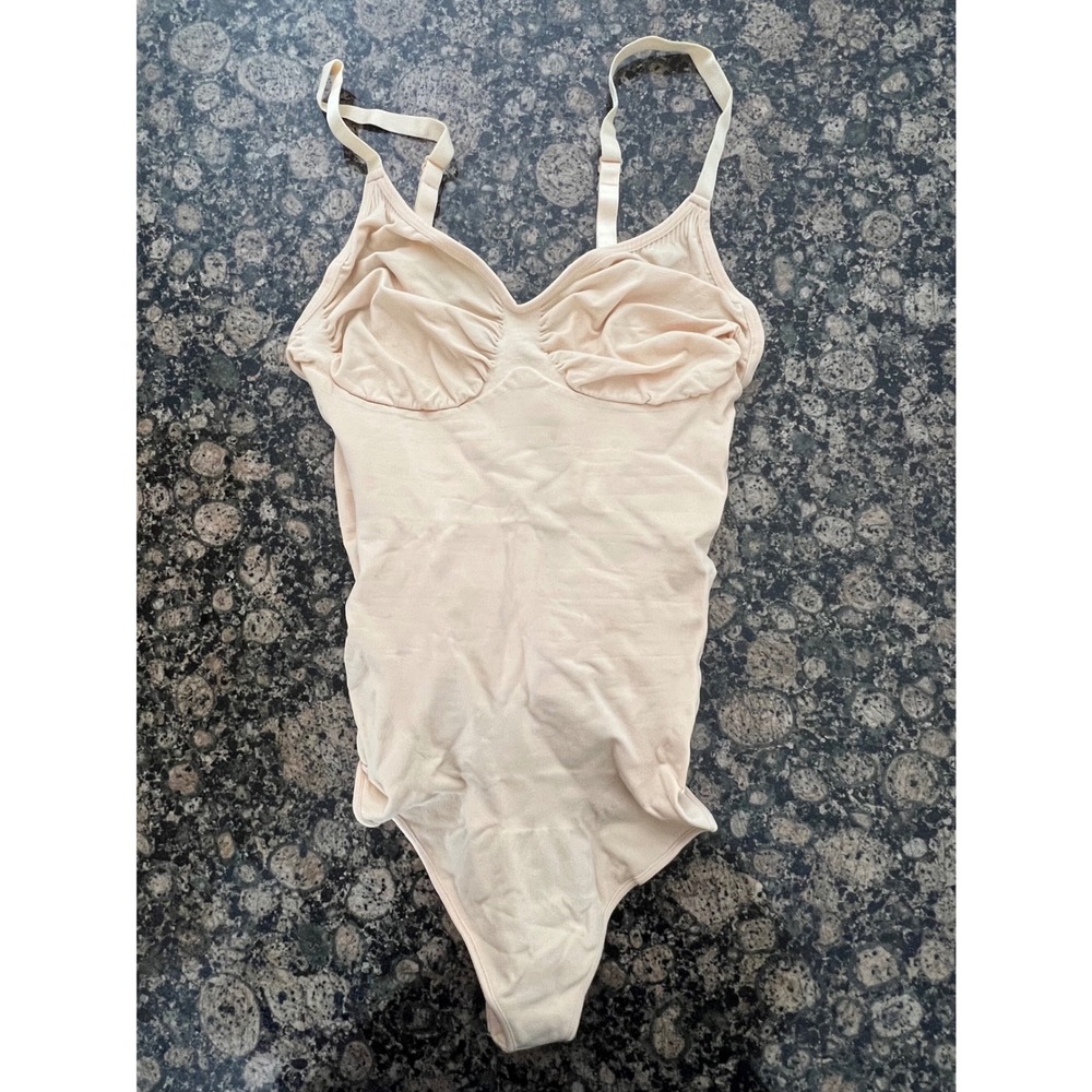 SHAPERX Women Beige Seamless Bodysuit Shapewear SZ5215 L/XL